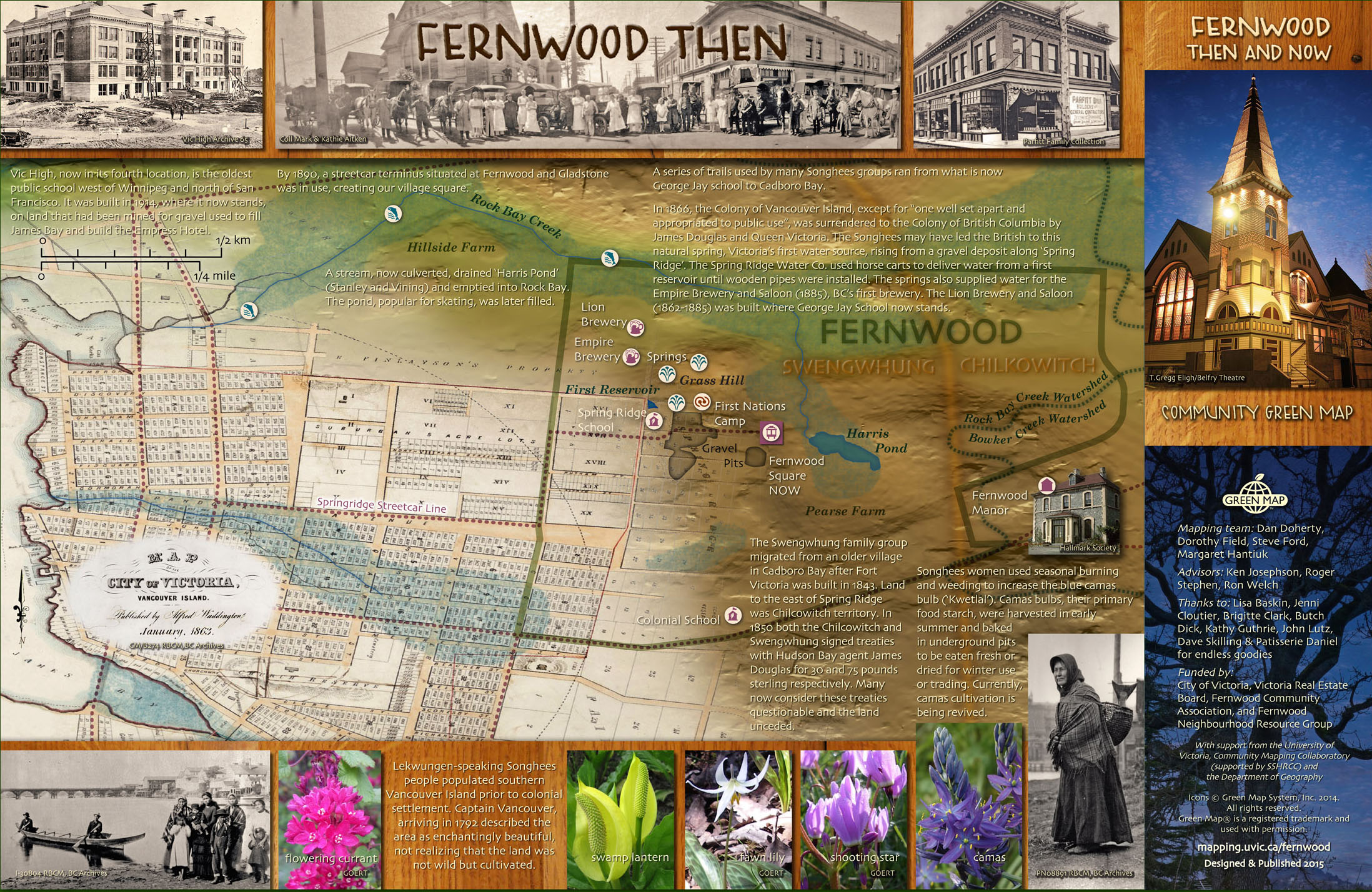 The Fernwood neighbourhood community green map then side